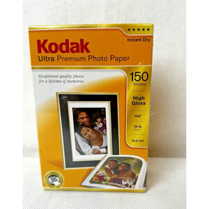 Kodak Ultra Premium Photo Paper High Gloss 150 Sheets 4x6 inches Instant Dry NEW